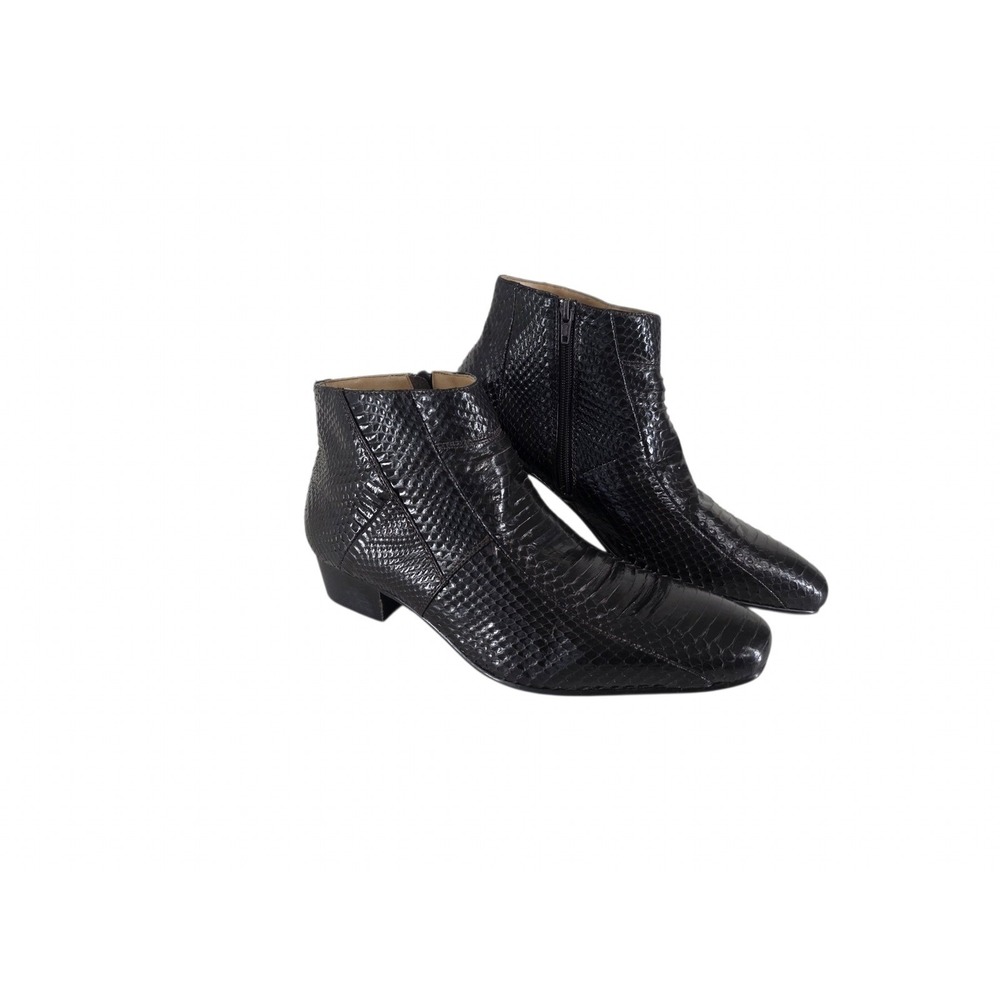 Vtg Giorgio Brutini Tuscon Mens 10.5 M Brown Genuine Snakeskin Boots Zip Ankle